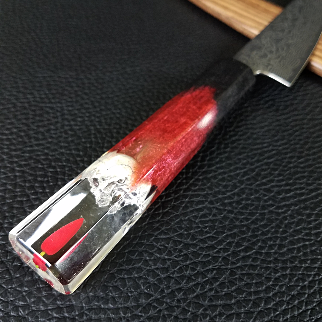 Red Hot Chili Pepper - 6in (150mm) Damascus Petty Culinary Knife
