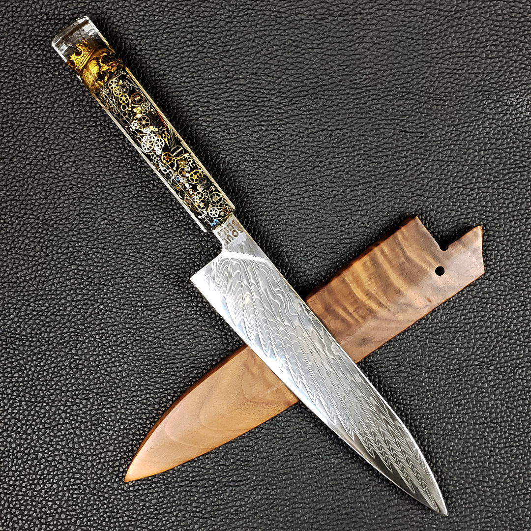 Midas Aeternis - 210mm (8.25in) Sunray Damascus Gyuto Chef Knife