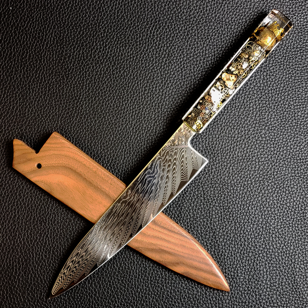 Midas Aeternis - 210mm (8.25in) Sunray Damascus Gyuto Chef Knife