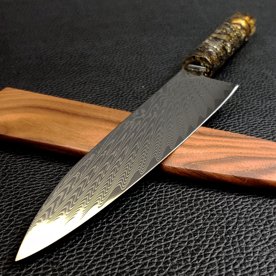 Midas Aeternis - 210mm (8.25in) Sunray Damascus Gyuto Chef Knife