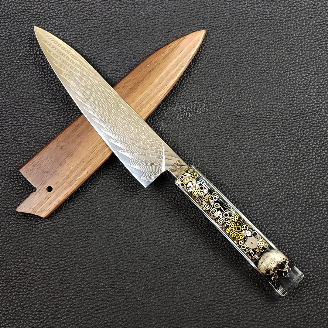 Chronos - 210mm (8.25in) Sunray Damascus Gyuto Chef Knife