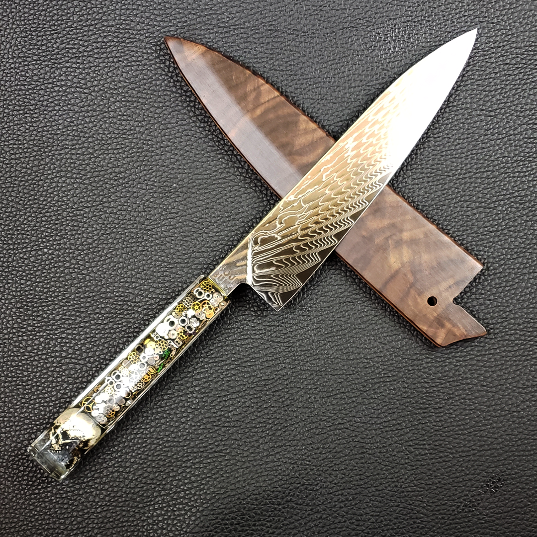 Chronos - 210mm (8.25in) Sunray Damascus Gyuto Chef Knife