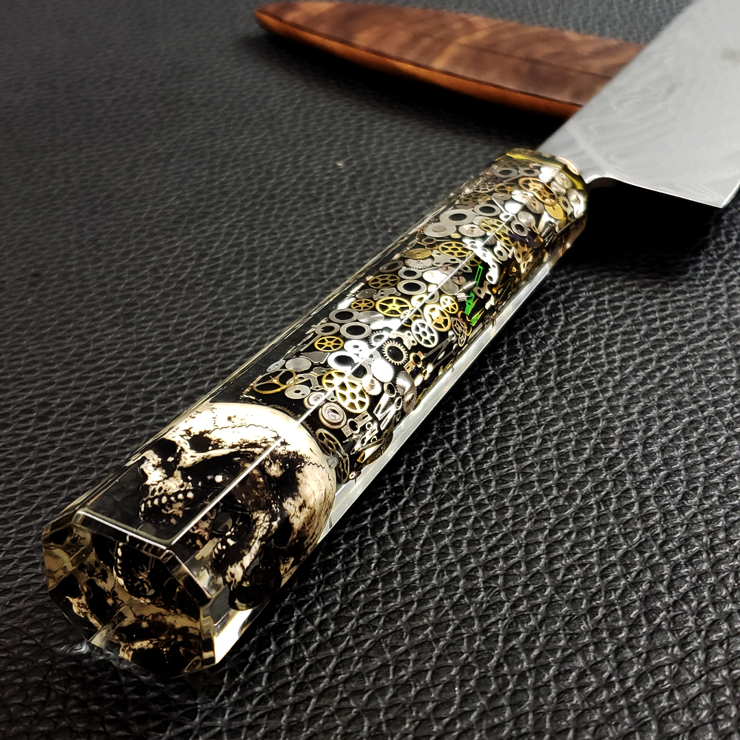 Chronos - 210mm (8.25in) Sunray Damascus Gyuto Chef Knife