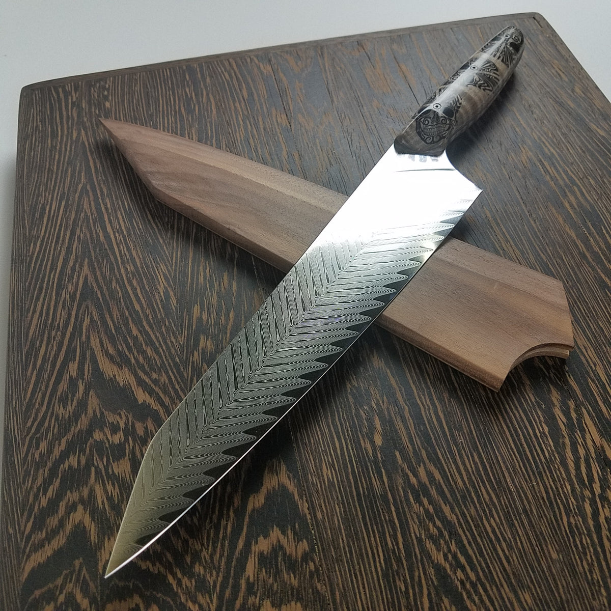 Dr. Dr. Dr. - 10in (254mm) Damascus Gyuto - Sawtooth - Smooth Handle