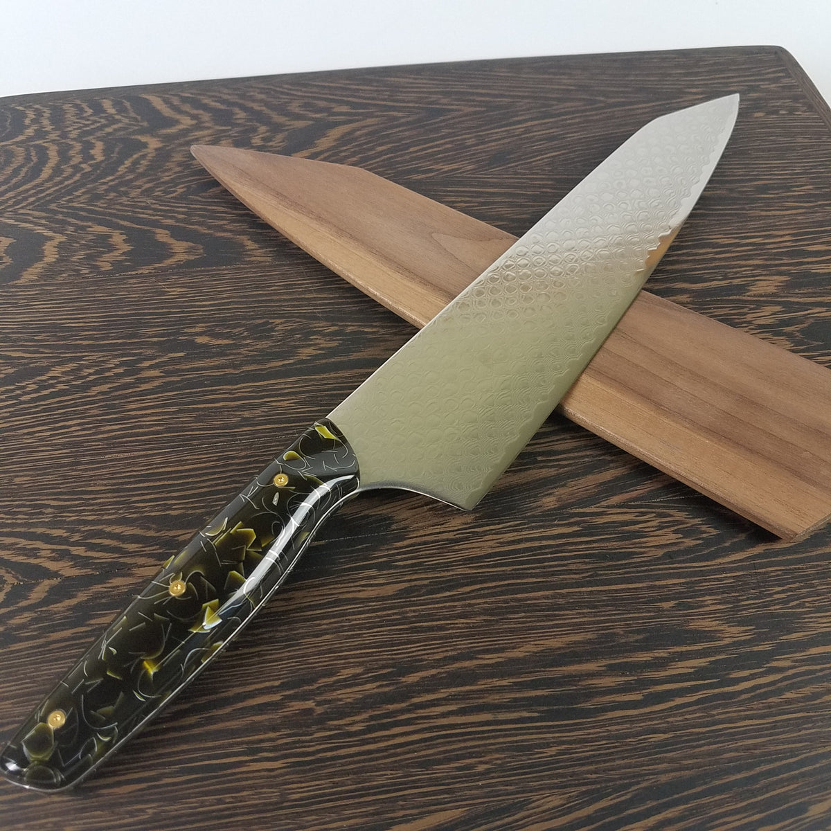 ShoxVox - 10in (254mm) Damascus Gyuto - Dragonscale - Smooth Handle