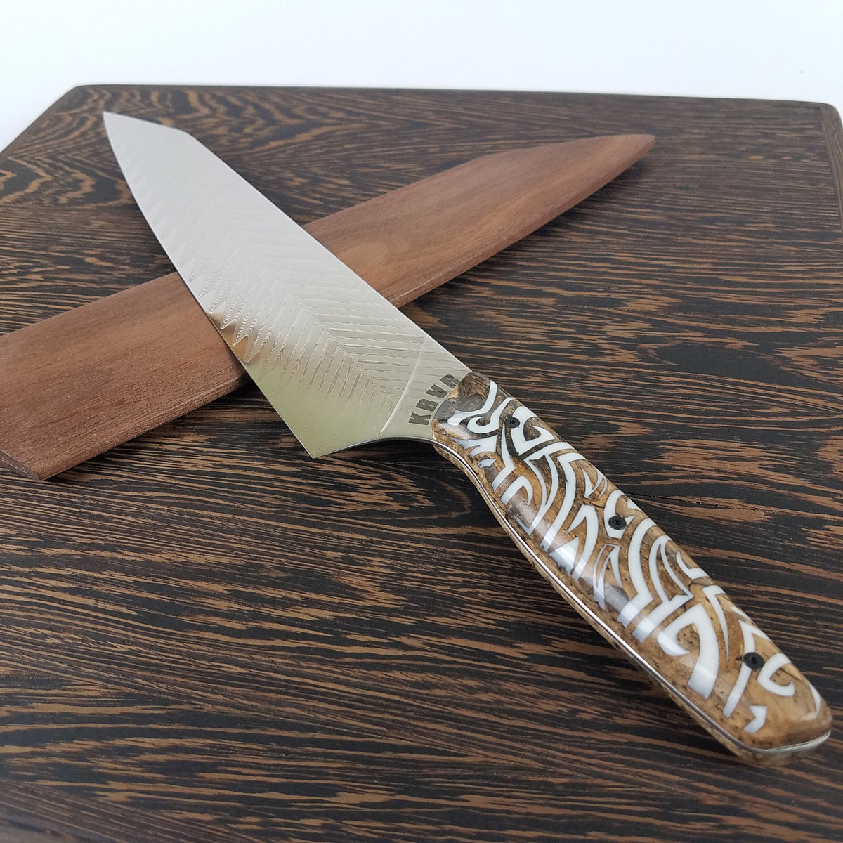 Prometheus - 10in (254mm) Damascus Gyuto - Feather - Smooth Handle