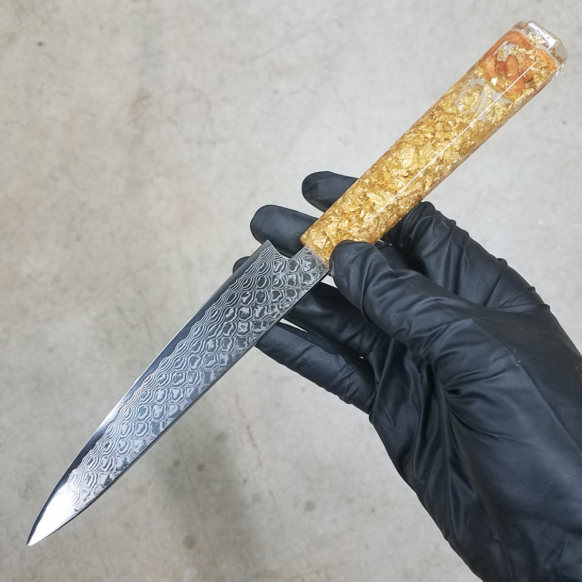 Goldy Knots - 6in (150mm) Damascus Petty Culinary Knife