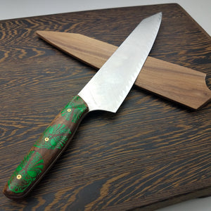 Green Resin Wooden Handle Kitchen Knives 