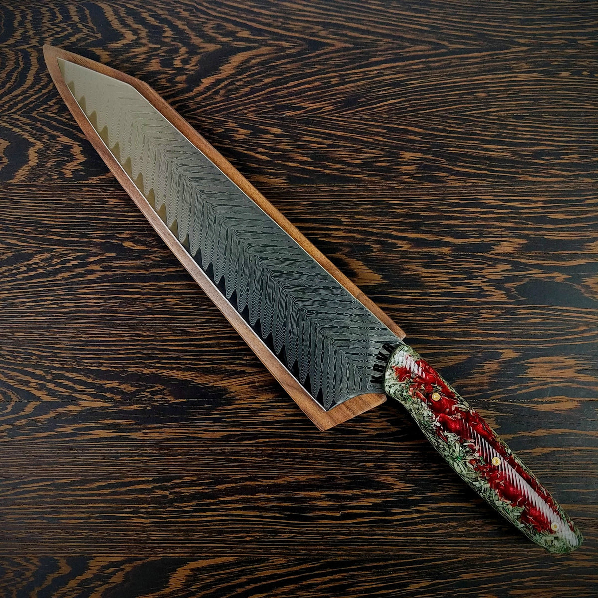 Blood Money - 10in (254mm) Damascus Gyuto - Sawtooth - Wavy Handle