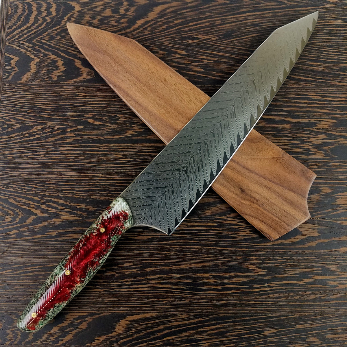 Blood Money - 10in (254mm) Damascus Gyuto - Sawtooth - Wavy Handle