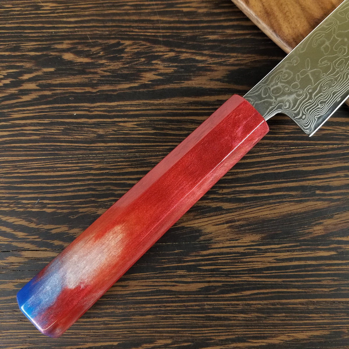 Red, White &amp; Blue - 6in (150mm) Damascus Petty Culinary Knife