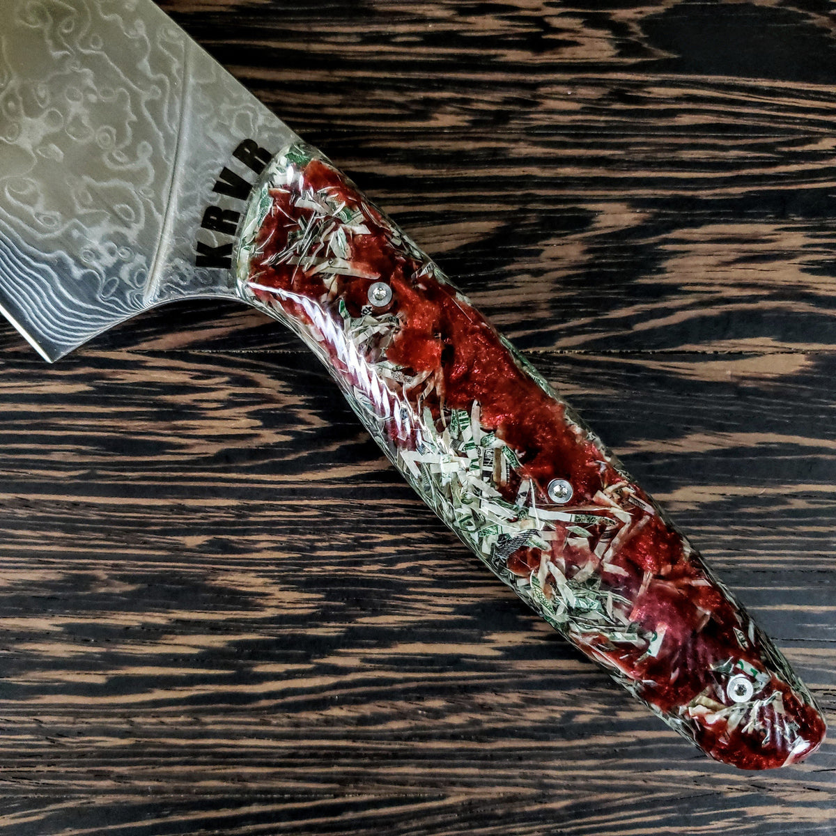 Blood Money - 10in (254mm) Damascus Gyuto - Raindrop - Wavy Handle