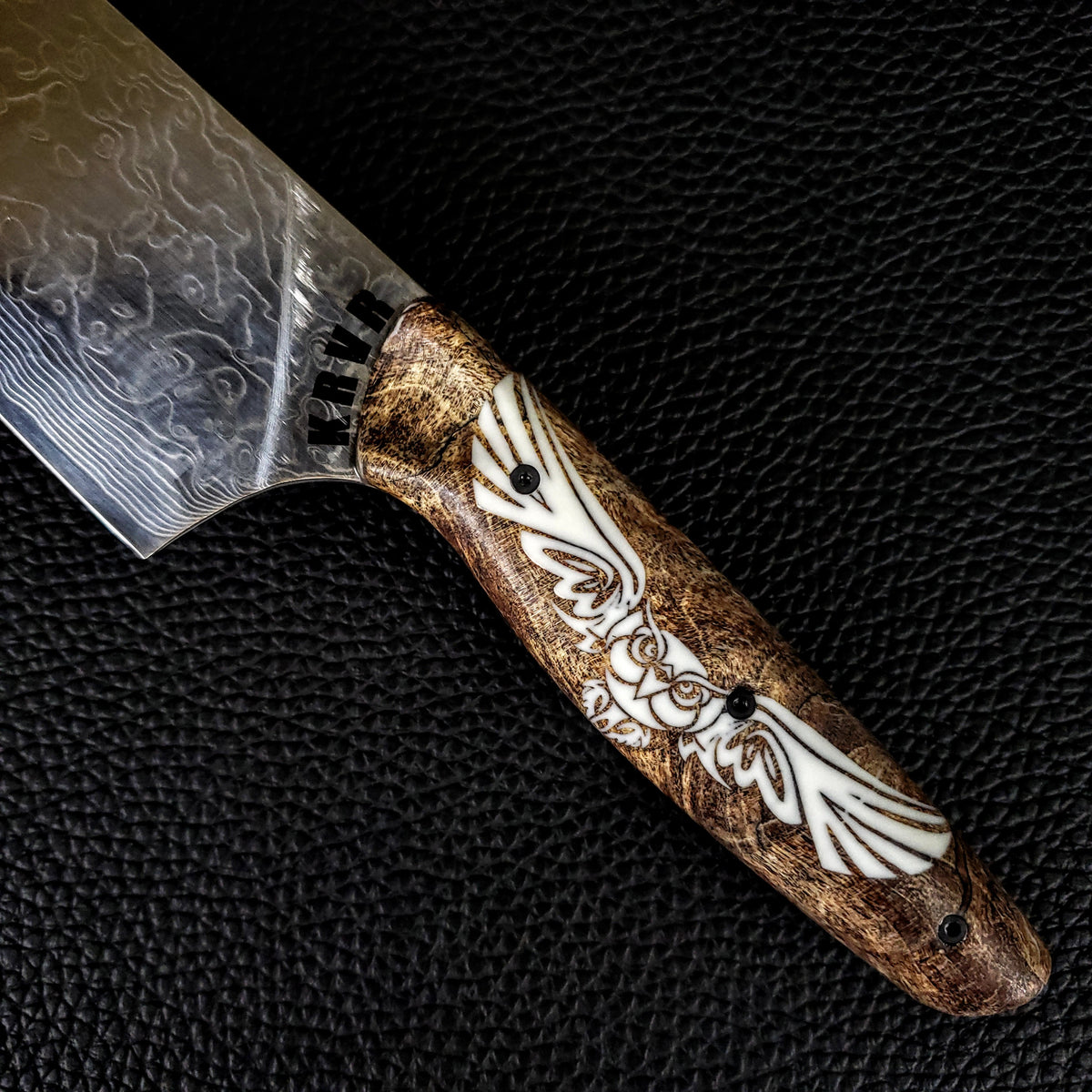 Dueling Spirits II - Gyuto K-tip 10in Chef&#39;s Knife - Raindrop Damascus