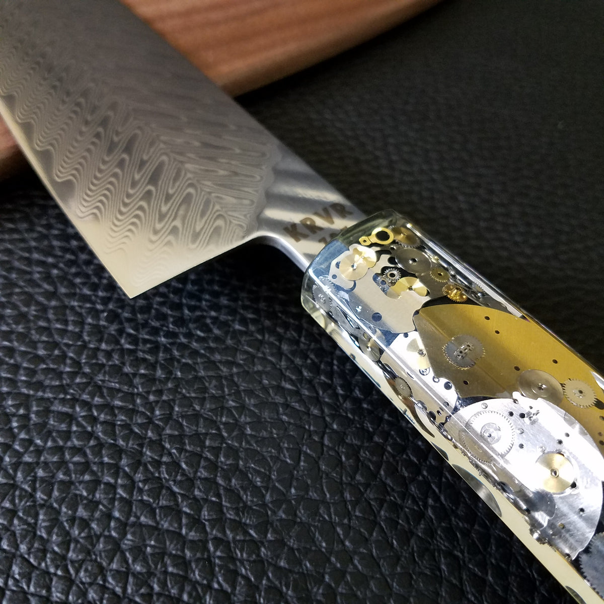 Father Time [Gold] - 210mm (8.25in) Sawtooth Damascus Gyuto Chef Knife