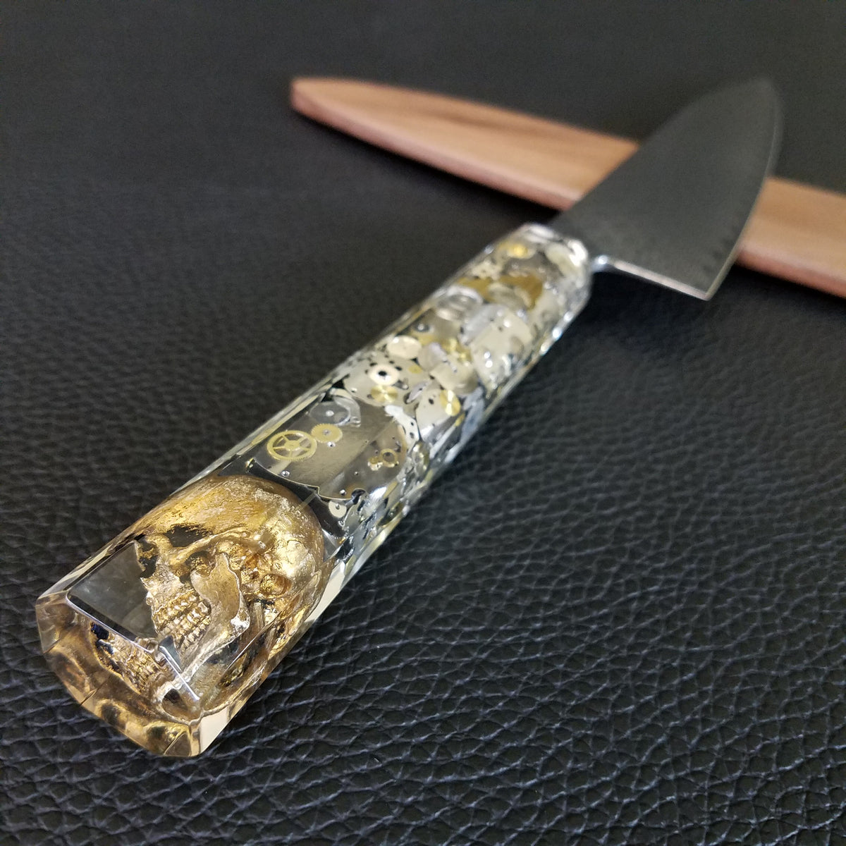 Father Time [Gold] - 210mm (8.25in) Sawtooth Damascus Gyuto Chef Knife