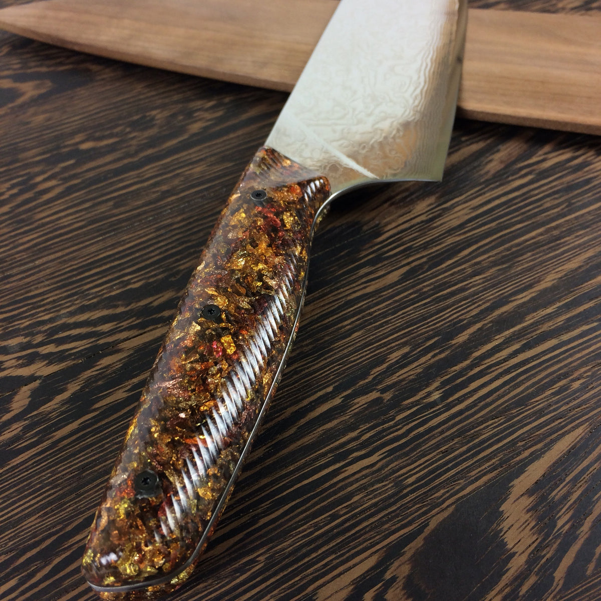 Indian Summer - 10&quot; Damascus - Gyuto - Pattern - Wavy Handle