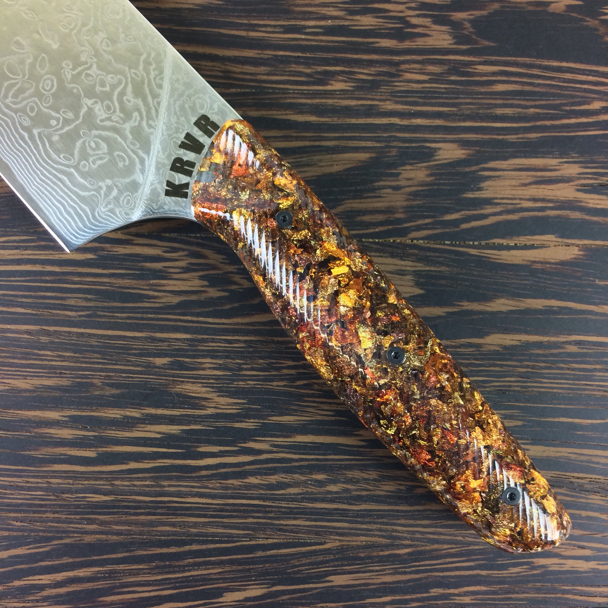 Indian Summer - 10&quot; Damascus - Gyuto - Pattern - Wavy Handle