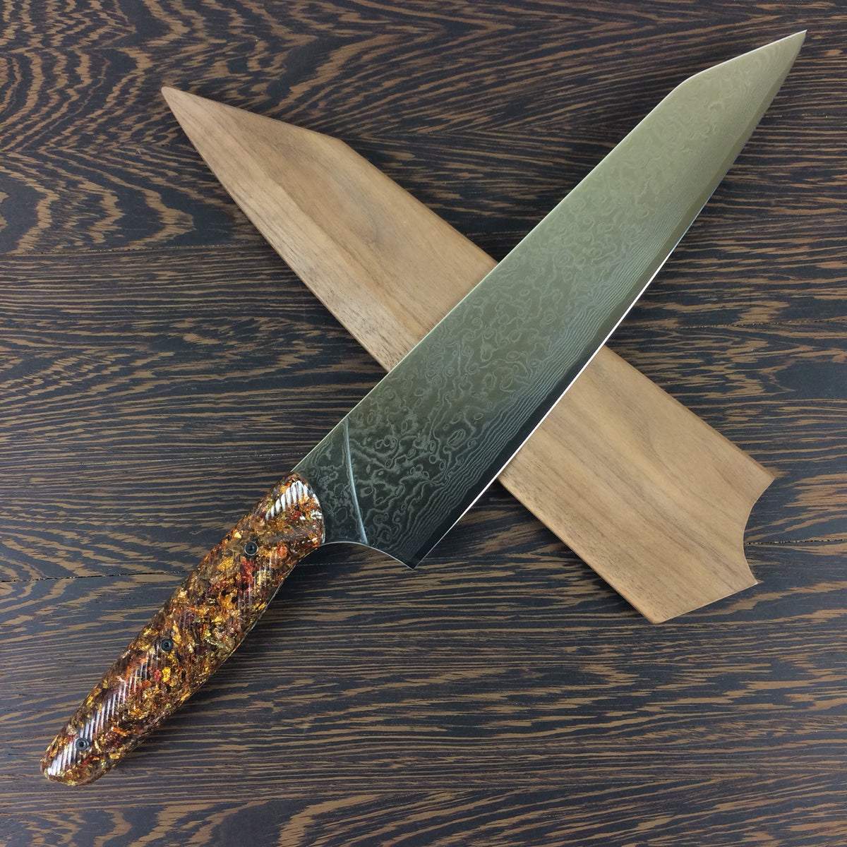 Indian Summer - 10&quot; Damascus - Gyuto - Pattern - Wavy Handle