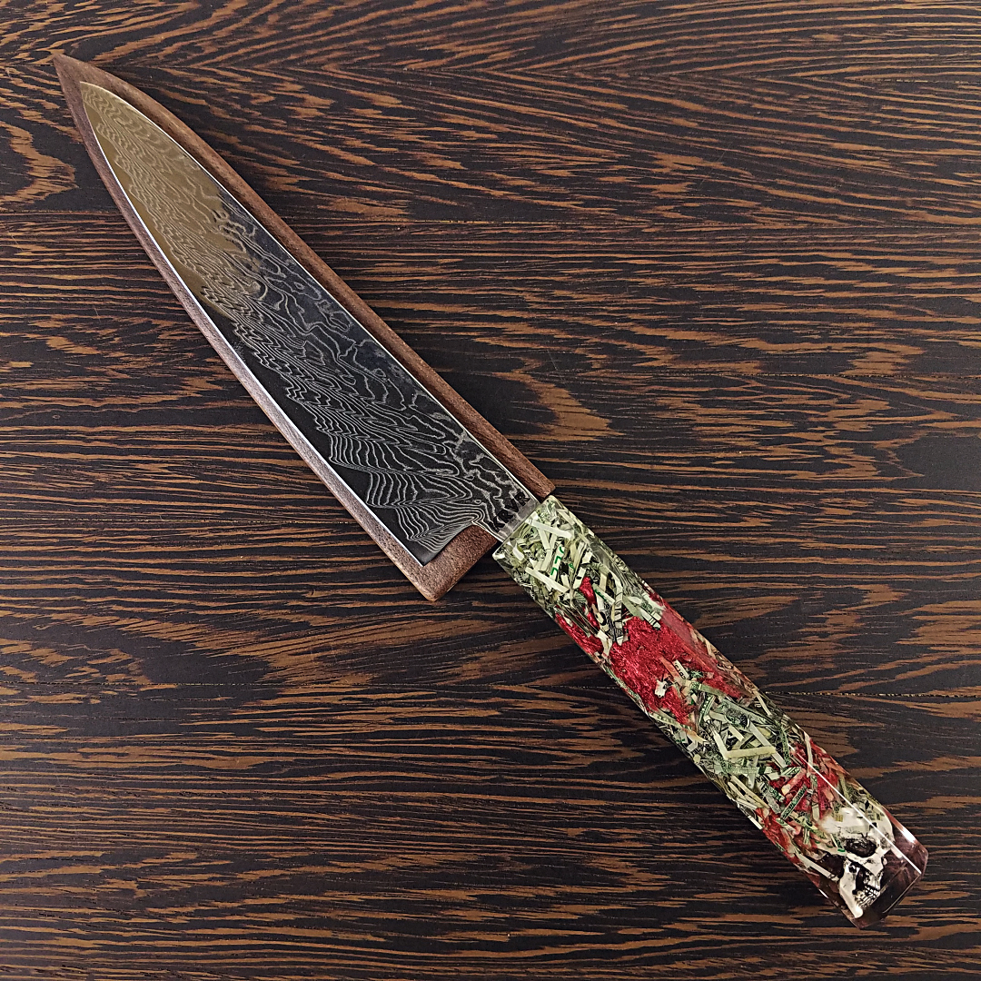 Root of All Evil - 6in (150mm) Damascus Petty Culinary Knife