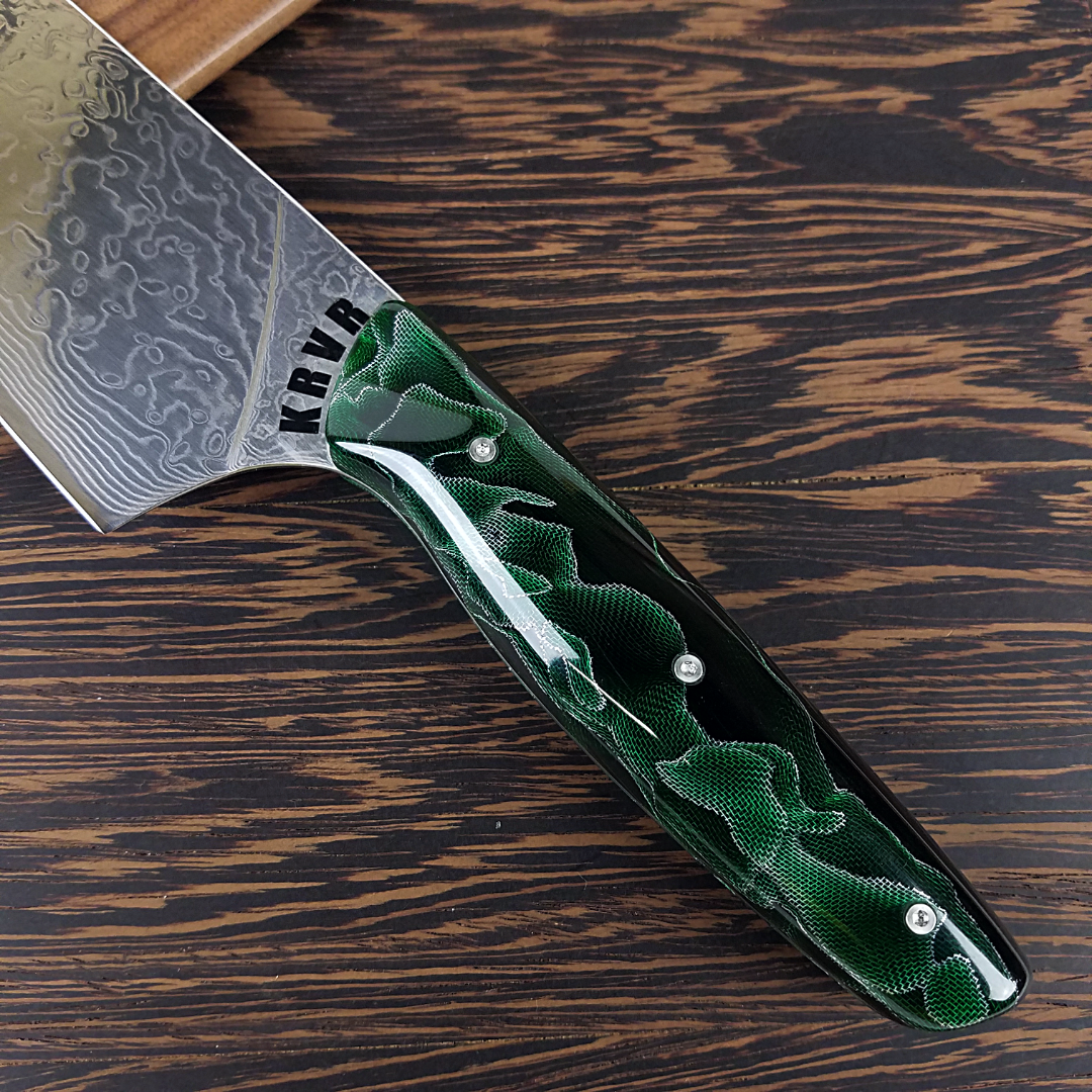 Gravity&#39;s Matrix - 10in (254mm) Damascus Gyuto - Raindrop - Smooth Handle