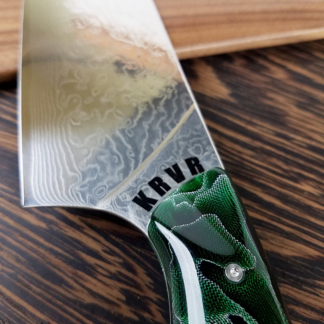 Gravity&#39;s Matrix - 10in (254mm) Damascus Gyuto - Raindrop - Smooth Handle