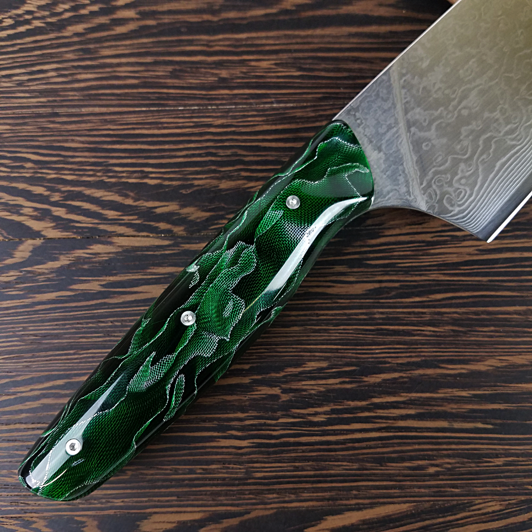 Gravity&#39;s Matrix - 10in (254mm) Damascus Gyuto - Raindrop - Smooth Handle