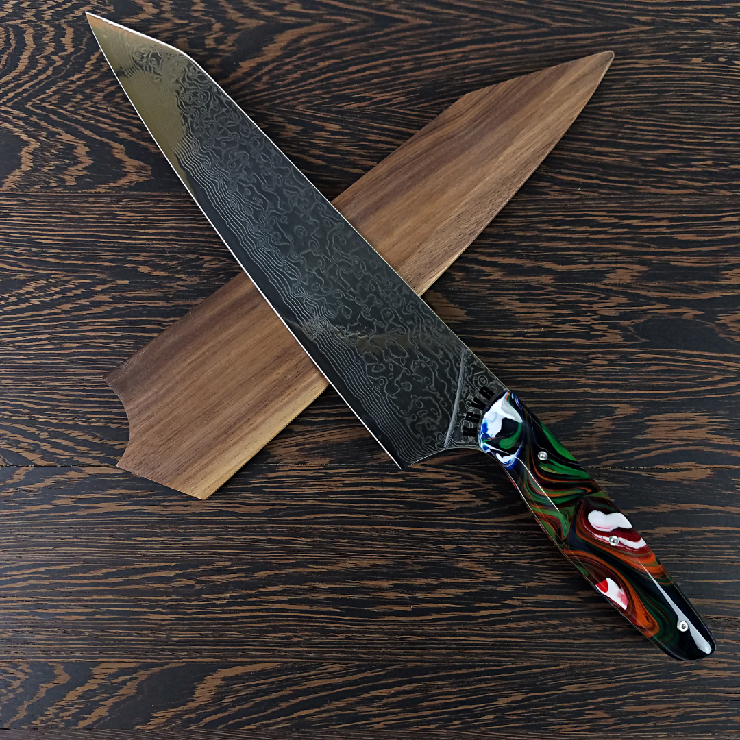 Dreamsicle - 10in (254mm) Damascus Gyuto - Raindrop - Smooth Handle