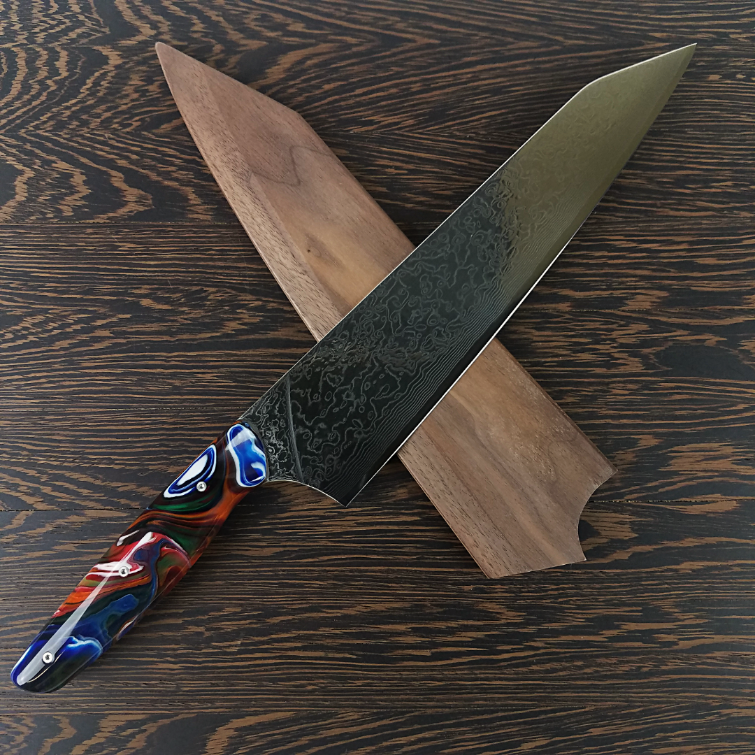 Dreamsicle - 10in (254mm) Damascus Gyuto - Raindrop - Smooth Handle