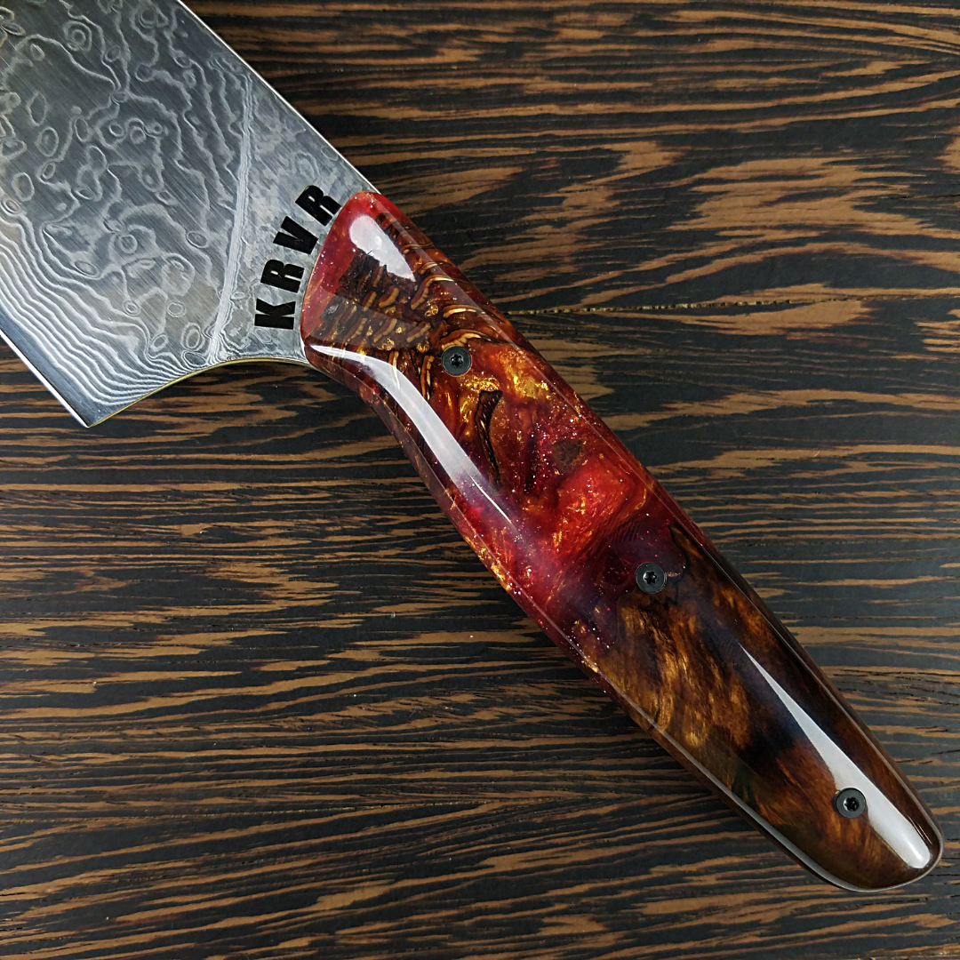 Dante&#39;s Inferno - 10in (254mm) Damascus Gyuto - Raindrop - Smooth Handle