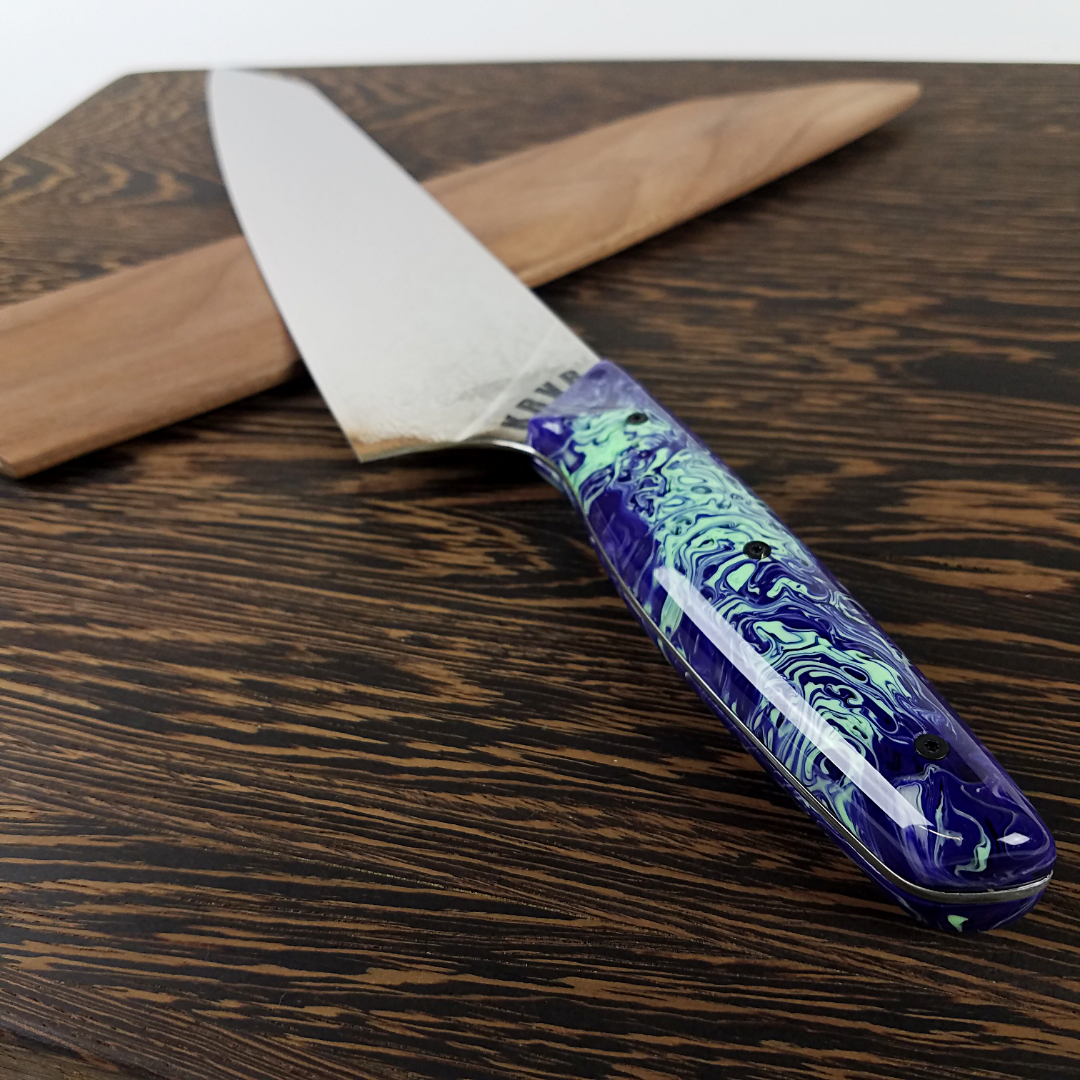 Blue Planet - 10in (254mm) Damascus Gyuto - Raindrop - Smooth Handle