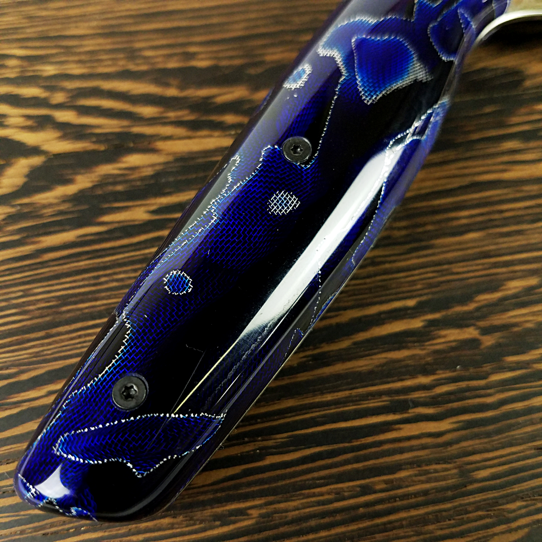 Blue Gravity - 10in (254mm) Damascus Gyuto - Raindrop - Smooth Handle