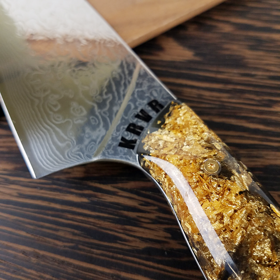 Kurogane Ame - 10in (254mm) Damascus Gyuto - Raindrop - Smooth Handle