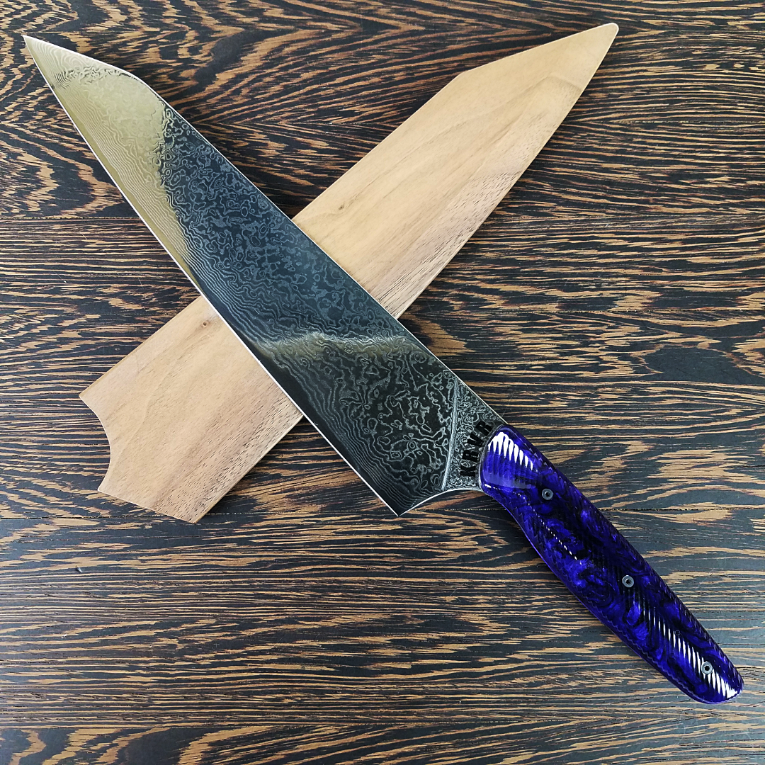 Purple Haze - 10in (254mm) Damascus Gyuto - Raindrop - Smooth Handle