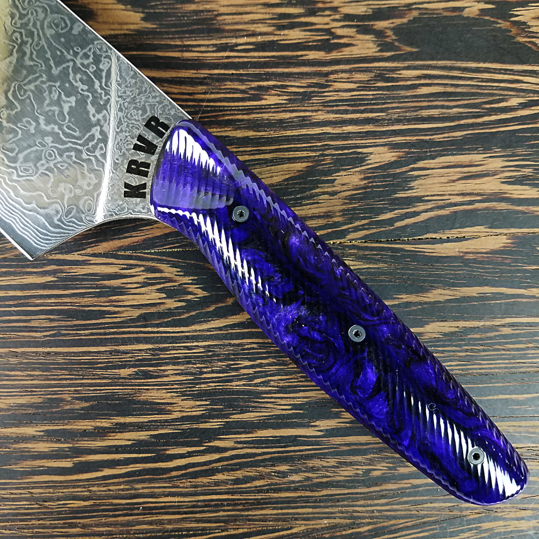 Purple Haze - 10in (254mm) Damascus Gyuto - Raindrop - Smooth Handle