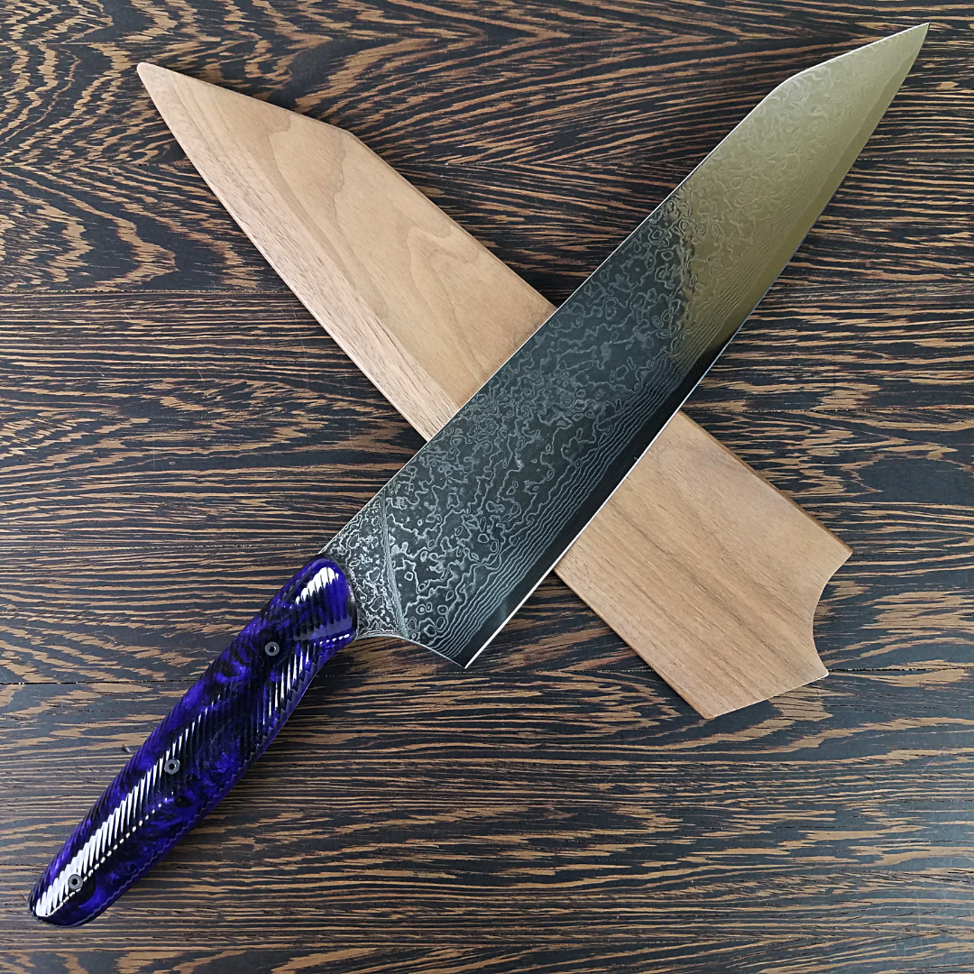 Purple Haze - 10in (254mm) Damascus Gyuto - Raindrop - Smooth Handle