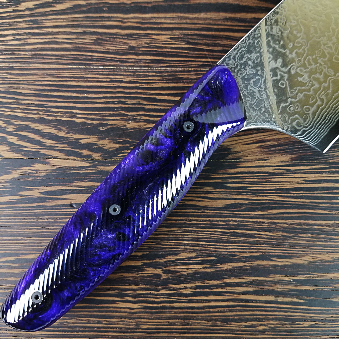 Purple Haze - 10in (254mm) Damascus Gyuto - Raindrop - Smooth Handle