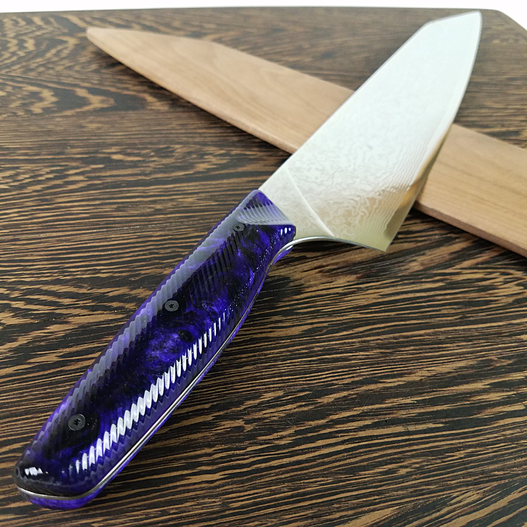 Purple Haze - 10in (254mm) Damascus Gyuto - Raindrop - Smooth Handle