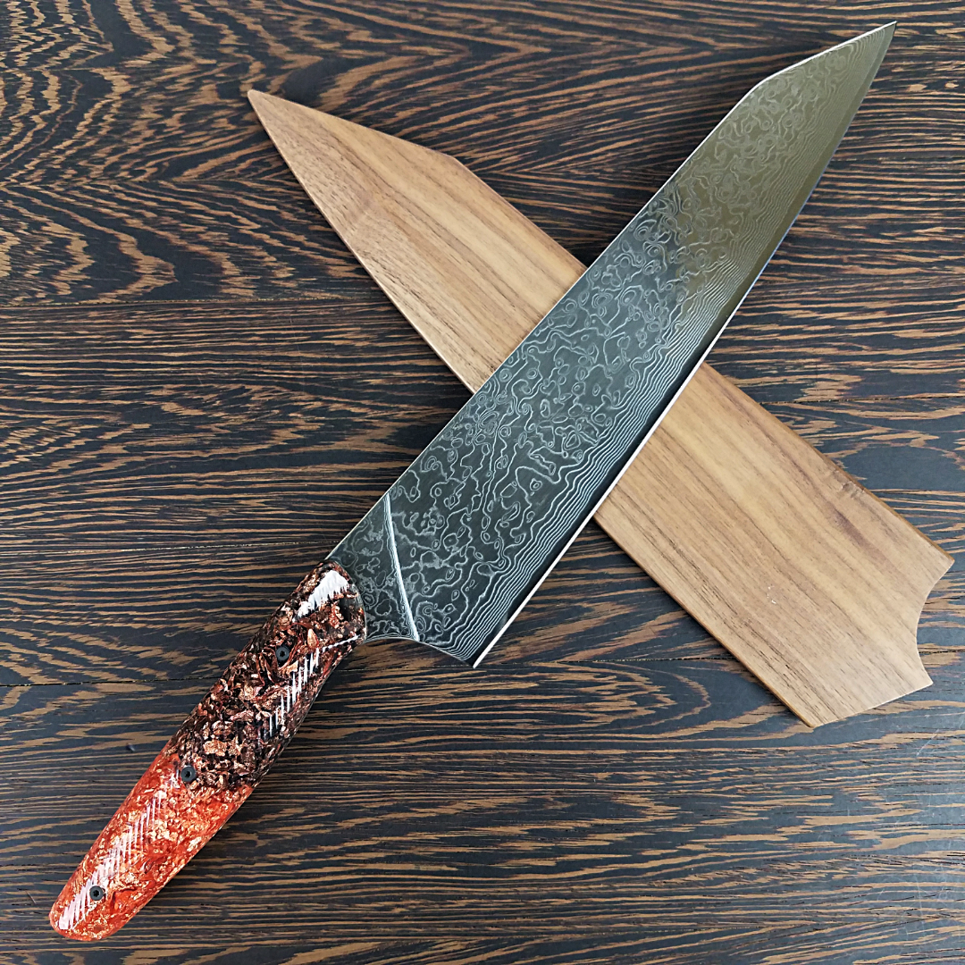 King Copper - 10in (254mm) Damascus Gyuto - Raindrop - Wavy Handle