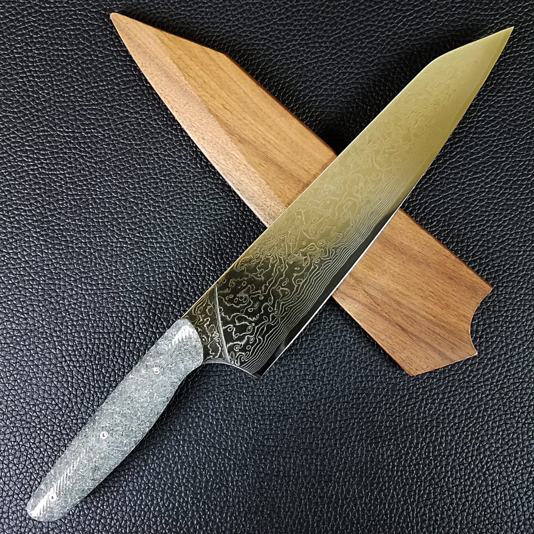 Pretty Fierce - 10in (254mm) Damascus Gyuto - Raindrop - Wavy Handle