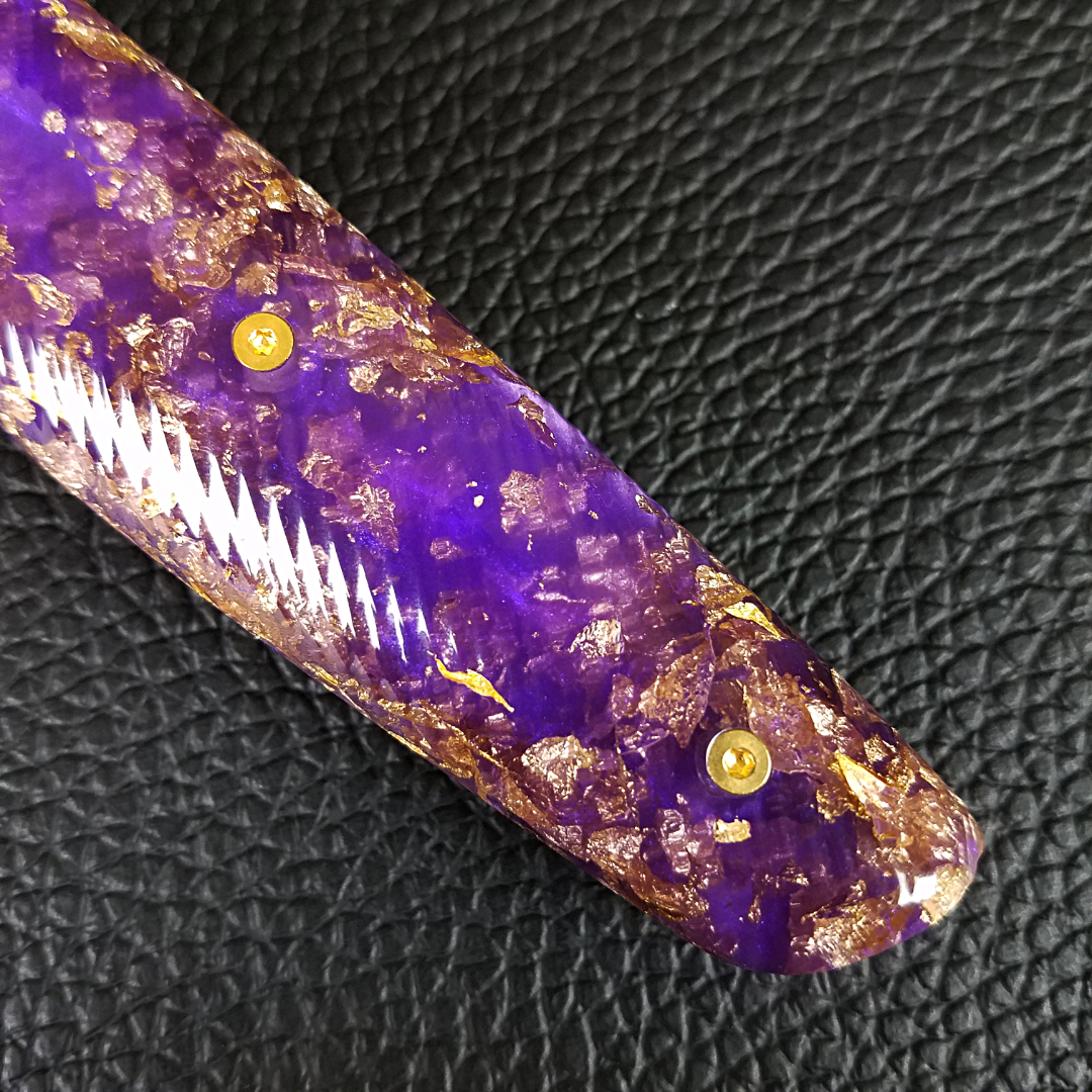 Purple Reign - 10in (254mm) Damascus Gyuto - Raindrop - Wavy Handle