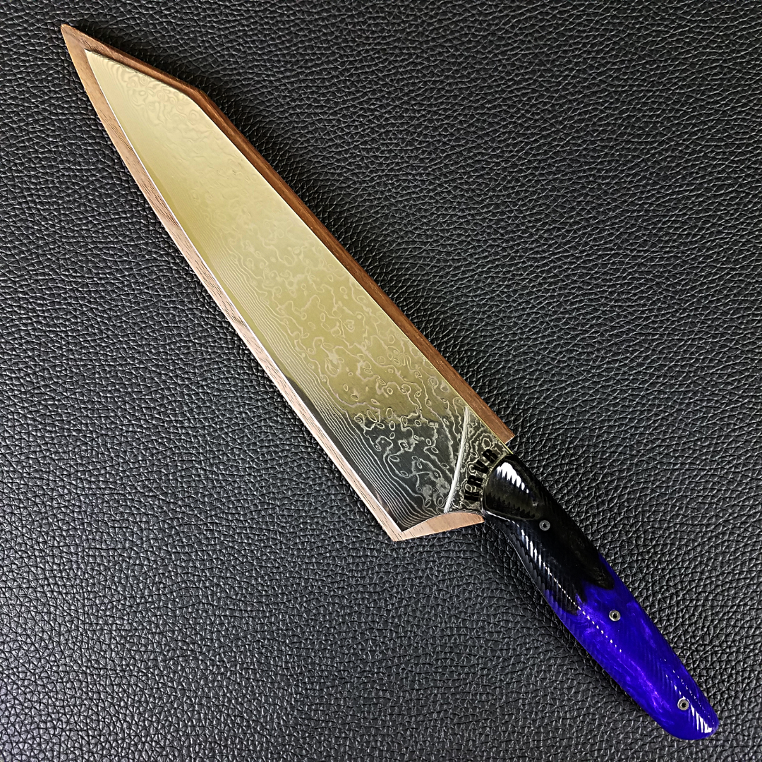 Violet Night - 10in (254mm) Damascus Gyuto - Raindrop - Wavy Handle