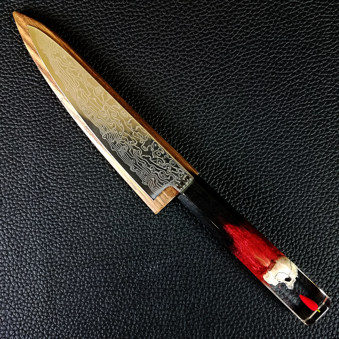Red Hot Chili Pepper - 6in (150mm) Damascus Petty Culinary Knife