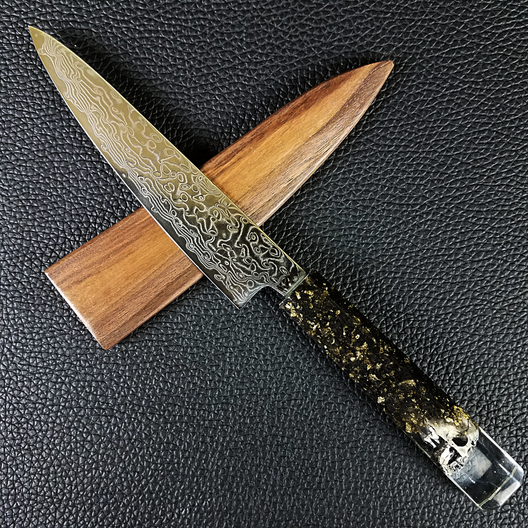 Dead Man&#39;s Chest - 6in (150mm) Damascus Petty Culinary Knife