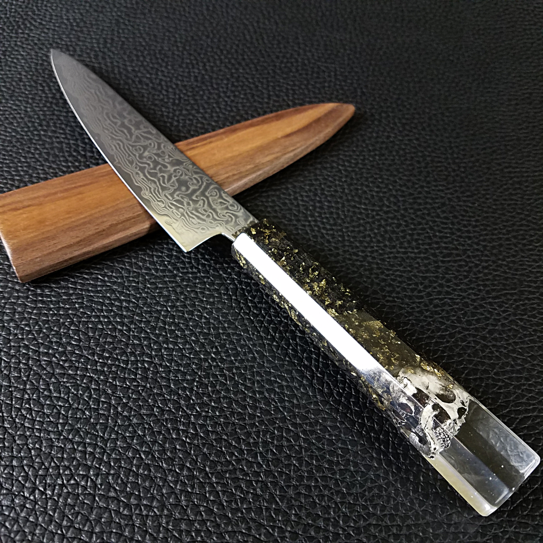 Dead Man&#39;s Chest - 6in (150mm) Damascus Petty Culinary Knife