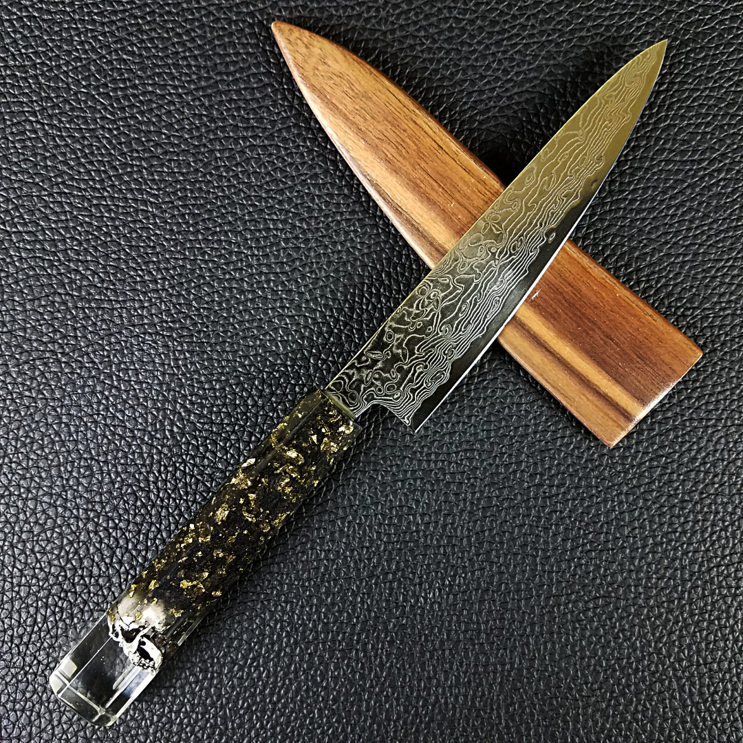 Dead Man&#39;s Chest - 6in (150mm) Damascus Petty Culinary Knife