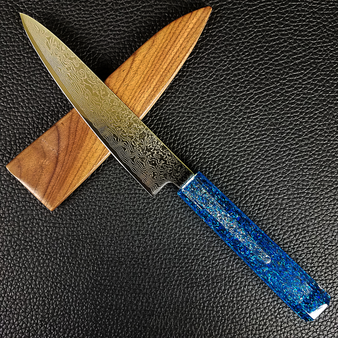 Blue Yonder - 6in (150mm) Damascus Petty Culinary Knife