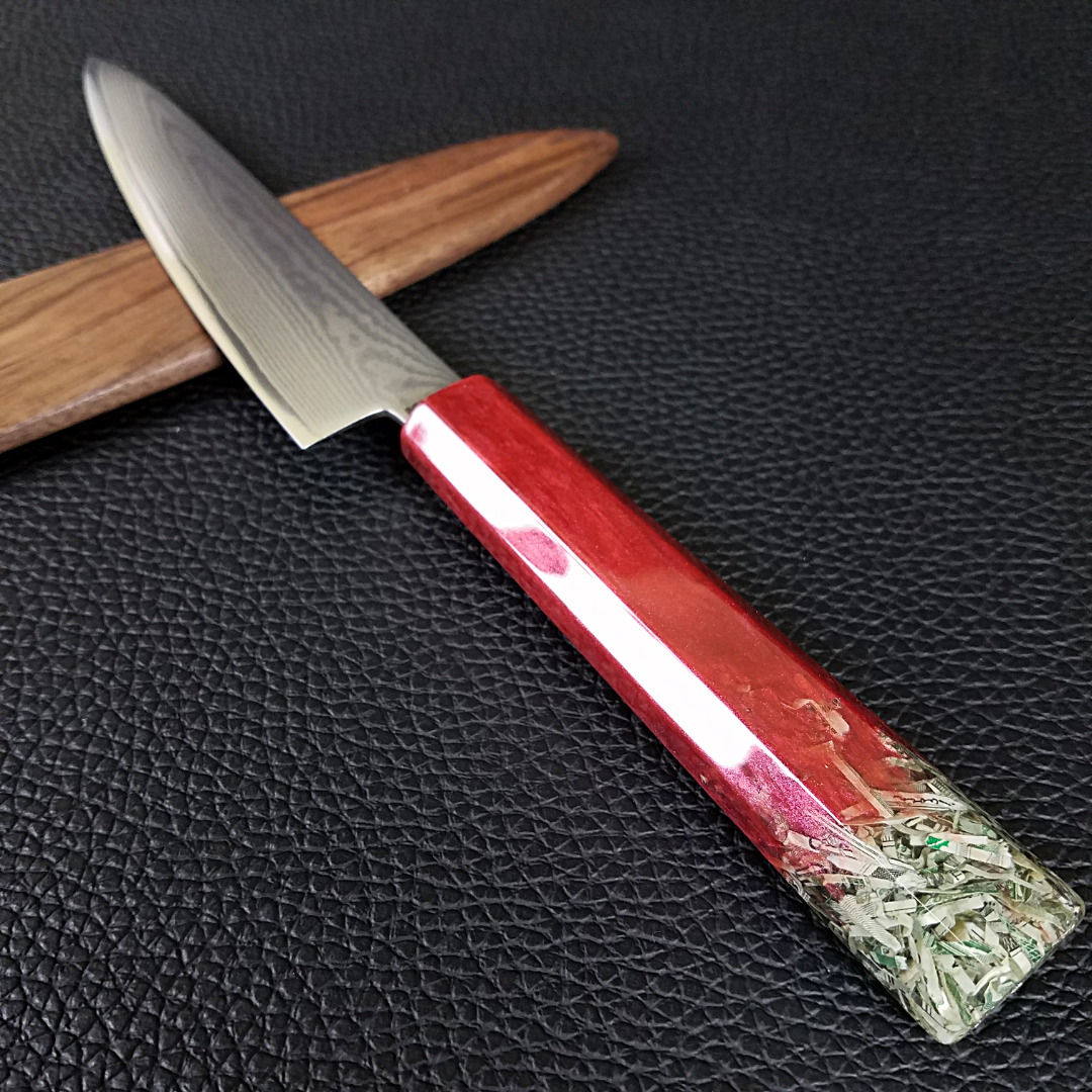Paid in Blood - 6in (150mm) Damascus Petty Culinary Knife