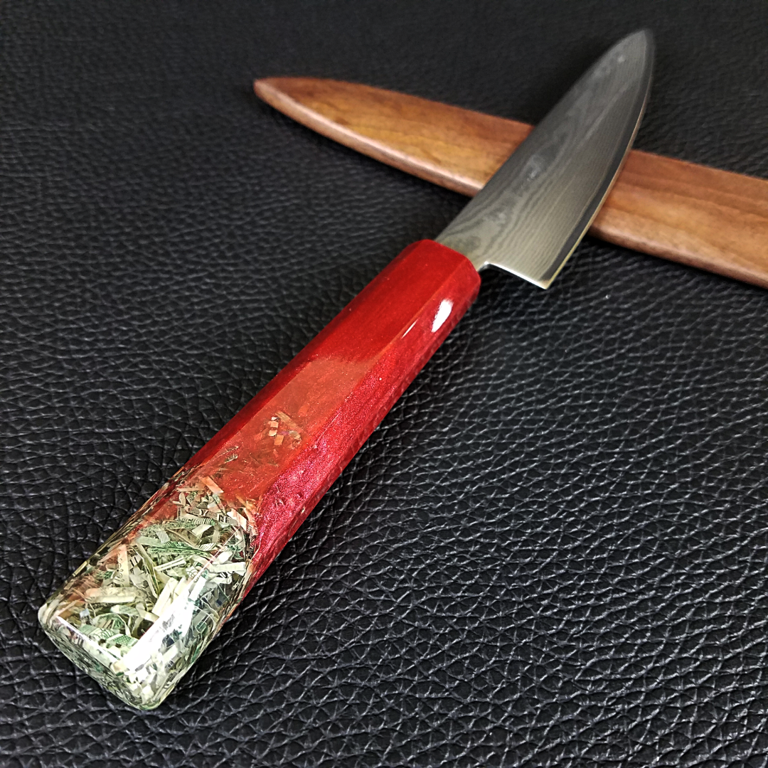 Paid in Blood - 6in (150mm) Damascus Petty Culinary Knife