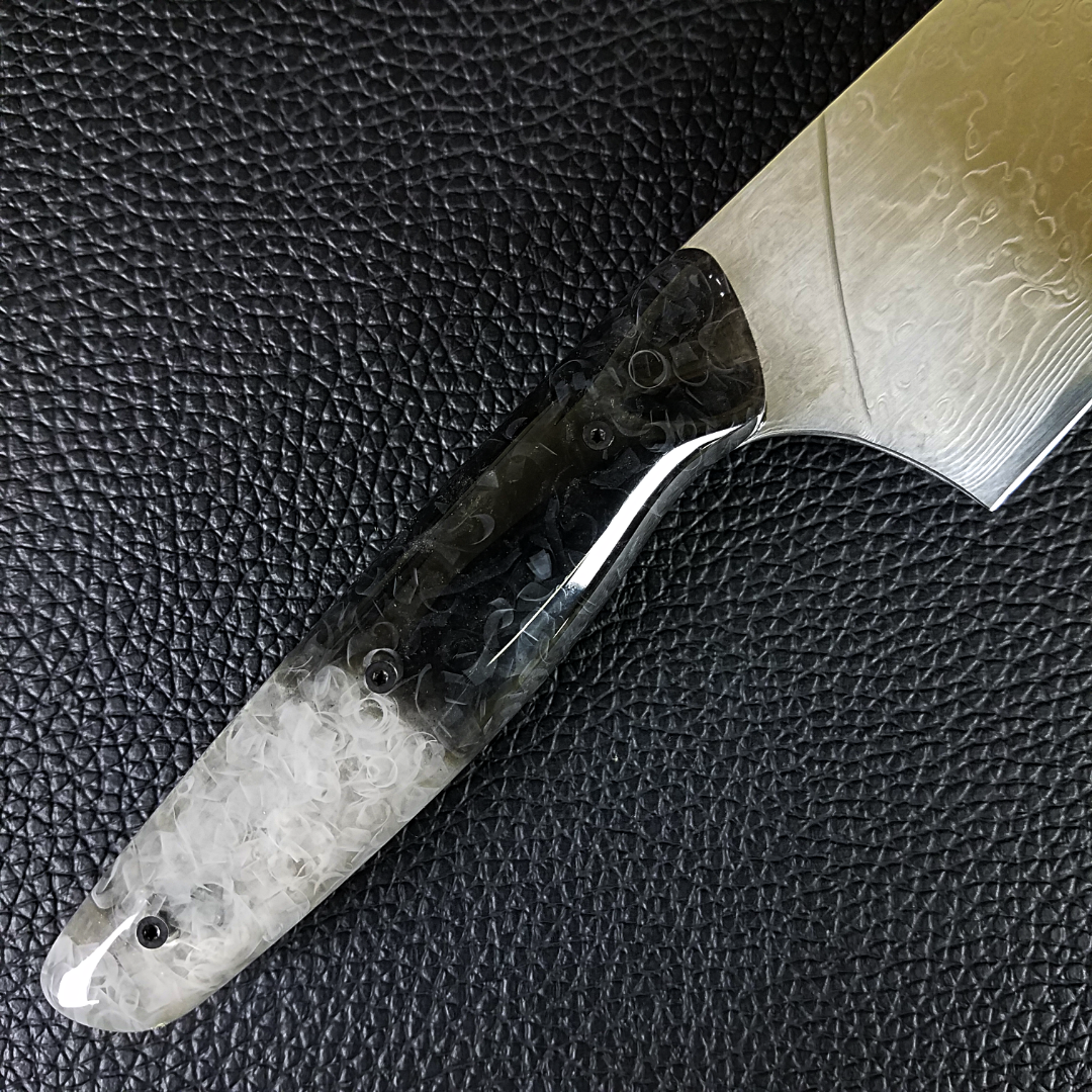 Dark Crystal - 10in (254mm) Damascus Gyuto - Raindrop - Smooth Handle