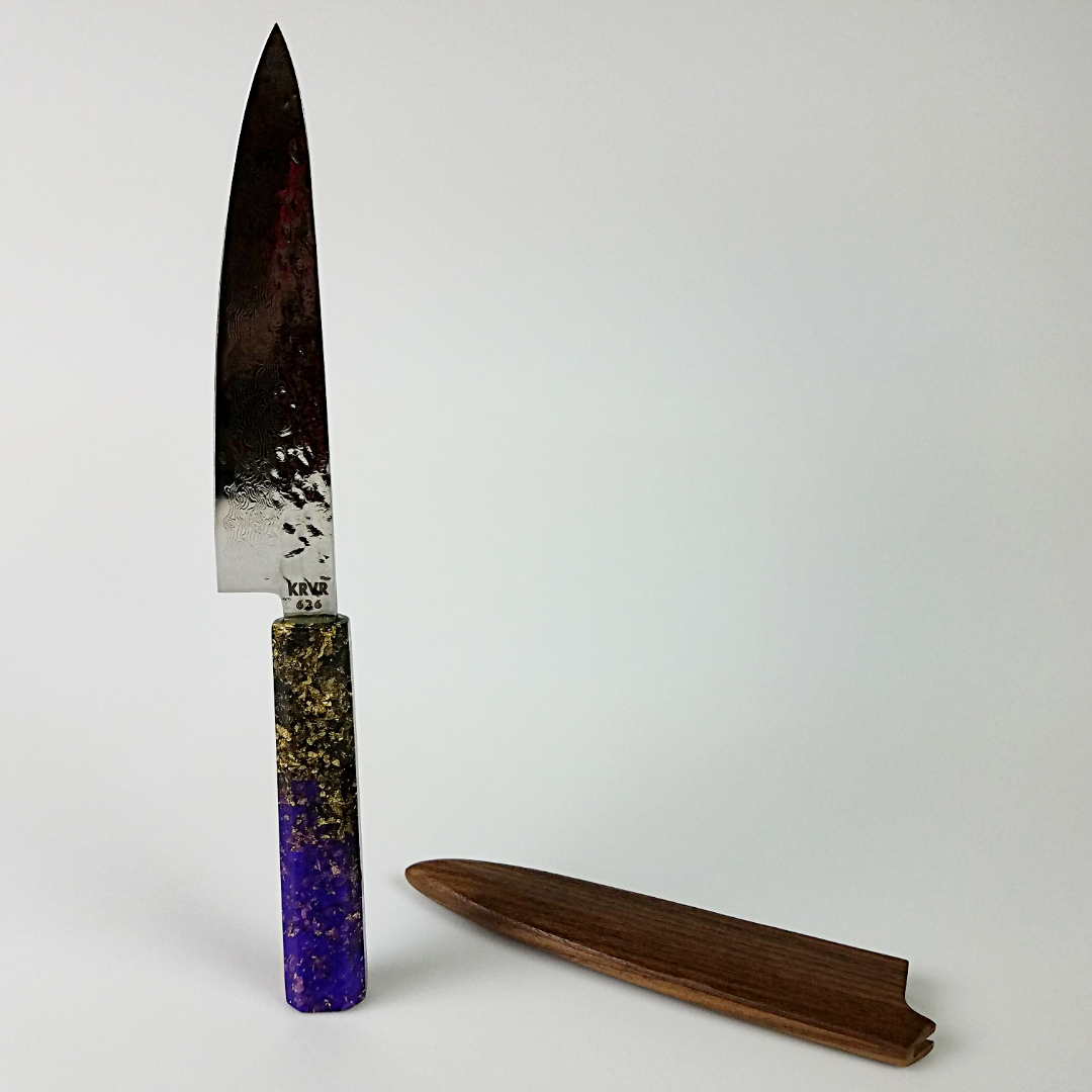 Fade to Midnight - 6in (150mm) Damascus Petty Culinary Knife